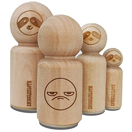 Kawaii Cute Grumpy Meh Face Rubber Stamp for Stamping Crafting Planners  12 Inch Mini