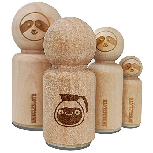 Cute Kawaii Caffeinated Coffee Pot Rubber Stamp for Stamping Crafting Planners  12 Inch Mini