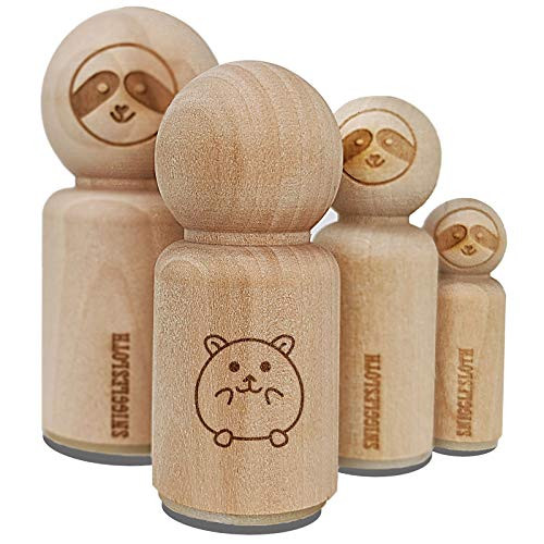 Happy Hamster Rubber Stamp for Stamping Crafting Planners  34 Inch Small