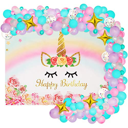 Unicorn Party Supplies Decoration Rainbow Unicorn Birthday Banner Backdrop Unicorn Balloons Pastel Macaroon Balloons for Rainbow Unicorn Birthday Party Baby Shower Decorations Unicorn Party Supplies Decoration Rainbow Unicorn Birthday Banner Backdrop Unicorn Balloons Pastel Macaroon Balloons for Rainbow Unicorn Birthday Party Baby Shower Decorations