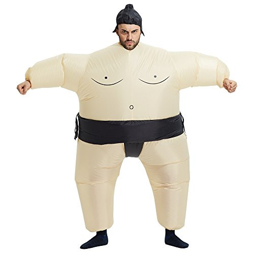 TOLOCO Inflatable Adults Sumo Wrestler Wrestling Suits Halloween Costume One Size Fits Most