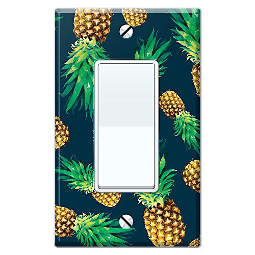 WIRESTER Single Gang Decorator Light Switch PlateWall Plate Cover  Fly Pineapple Pattern Dark Blue
