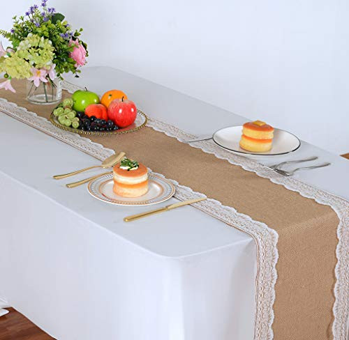 ShinyBeauty TableRunner Coffee Table Runner 12x108 Burlap Table Runners Outdoor Table Runner Linen Table Runner lace Table Runner Jute Table Runner 12x108 Burlap with Lace ShinyBeauty TableRunner Coffee Table Runner 12x108 Burlap Table Runners Outdoor Table Runner Linen Table Runner lace Table Runner Jute Table Runner 12x108 Burlap with Lace