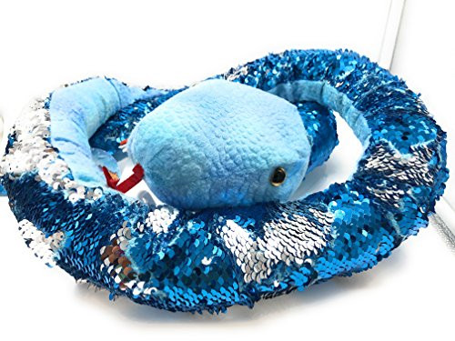Rhode Island Novelty Adventure Planet Natural Sequin Snake 67 Blue reverses to Silver