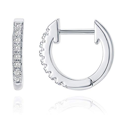 PAVOI 14K White Gold Plated Post Cubic Zirconia Cuff Earring Huggie Stud PAVOI 14K White Gold Plated Post Cubic Zirconia Cuff Earring Huggie Stud
