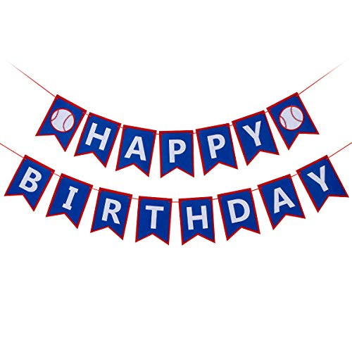 Felt Baseball Happy Birthday Banner For Birthday Party Decorations  Baseball Theme Birthday Party Sign Decoration Supplies