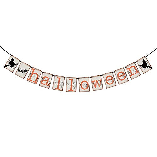 Vintage Happy Halloween Banner Halloween Indoor Outdoor Decorations for Home Office Fireplace Mantle Party Decorations Supplies Vintage Happy Halloween Banner Halloween Indoor Outdoor Decorations for Home Office Fireplace Mantle Party Decorations Supplies