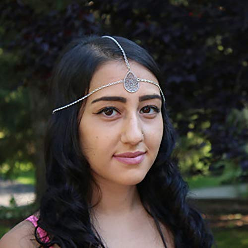 Bomine Boho Head Chain Vintage Forehead Hair Chain Gypsy Jewelry Headpieces Hair Acessories Silver for Women and Girls Bomine Boho Head Chain Vintage Forehead Hair Chain Gypsy Jewelry Headpieces Hair Acessories Silver for Women and Girls