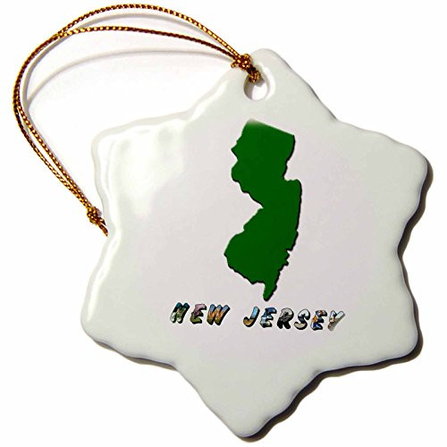 3dRose orn_47311_1 State Map of New Jersey Snowflake Decorative Hanging Ornament, Porcelain, 3-Inch 3dRose orn_47311_1 State Map of New Jersey Snowflake Decorative Hanging Ornament, Porcelain, 3-Inch