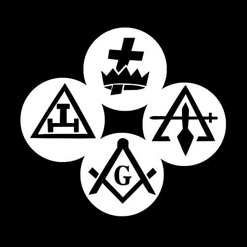 York Rite Masonic Vinyl Decal  White6 Inch