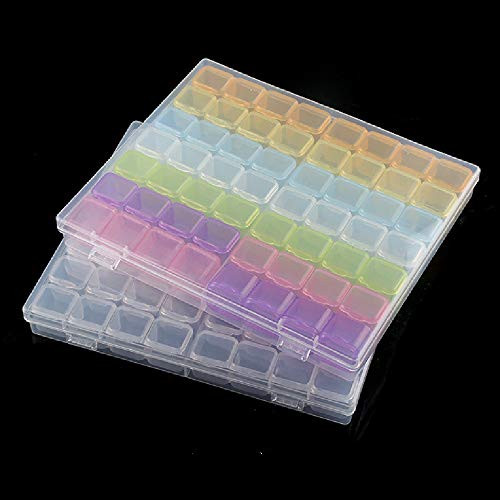 112Grids Diamond Painting Boxes Plastic Jewelry Organizer Box Nail Art Embroidery Storage Containers Assorted Color 2 Pack 56 Grids 112Grids Diamond Painting Boxes Plastic Jewelry Organizer Box Nail Art Embroidery Storage Containers Assorted Color 2 Pack 56 Grids
