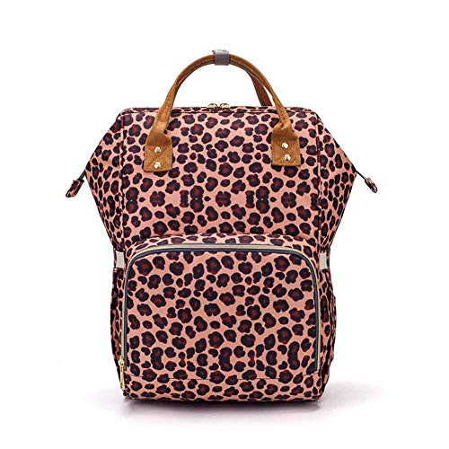 Loodial Diaper Bag Backpack Mummy Maternity Dad Girls Nappy Bag Large Travel Baby Care Nursing Bag Leopard Pattern