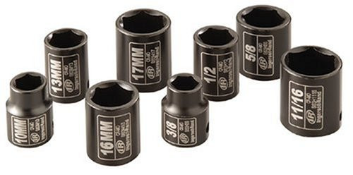 Ingersoll Rand SK3C8 3/8-Inch Drive 8-Piece SAE and Metric Standard Impact Socket Set