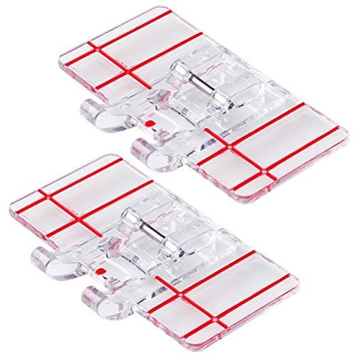 SUMAJU 2 Pieces Sewing Machine Presser Foot Border Guide Presser Foot Parallel Stitch Sewing Foot for Domestic Low Shank Sewing Machines
