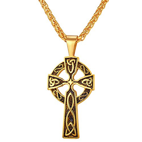 Antique Celtic Cross Necklace for Men 