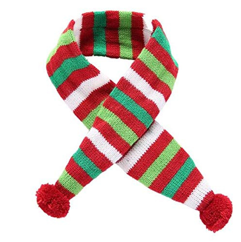 Auch Stripe Pet Xmas Costume Accessories Knit Christmas Scarf Xmas Pet Costume Accessories Dog Bibs Scarf for Pet