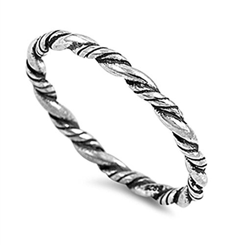 Rope Eternity Braid Bali Thumb Ring New 925 Sterling Silver Band Size 8