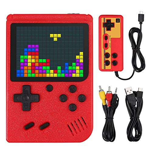 Handheld Game Console 390 Classic Games LiNKFOR Retro Mini Game Player with 3 Inch LCD Color Screen Rechargeable Battery Portable Retro Video Game Console Support for Connecting TV and Two Players