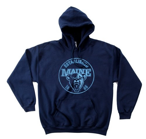 Maine Black Bears 5050 Blended 8Ounce Vintage Circle Hooded Sweatshirt 3XLarge Navy