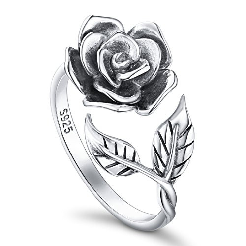 Alphm Rose Flower Ring for Women S925 Sterling Silver Adjustable Wrap Thumb Rings 8 Jewelry Alphm Rose Flower Ring for Women S925 Sterling Silver Adjustable Wrap Thumb Rings 8 Jewelry