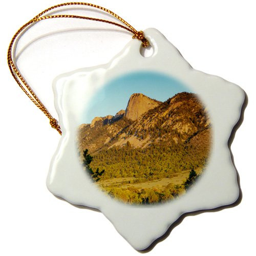 3dRose ORN_191472_1 Tooth of Time, Philmont Scout Ranch, Cimarron, New Mexico. Snowflake Ornament, Porcelain, 3-Inch