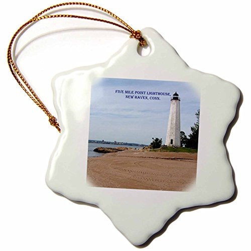 3dRose orn_57573_1 Five Mile Point Lighthouse, New Haven-Snowflake Ornament, Porcelain, 3-Inch 3dRose orn_57573_1 Five Mile Point Lighthouse, New Haven-Snowflake Ornament, Porcelain, 3-Inch