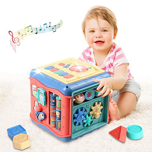 Early Learning Educational Cube Toy Multifunction 6 in 1 Activity Center Music and Colorful Shape Sorter Baby Toys for 1218 Month Baby Toys Gift for 1 2 3 years old BoysGirls kidstoddler Early Learning Educational Cube Toy Multifunction 6 in 1 Activity Center Music and Colorful Shape Sorter Baby Toys for 1218 Month Baby Toys Gift for 1 2 3 years old BoysGirls kidstoddler