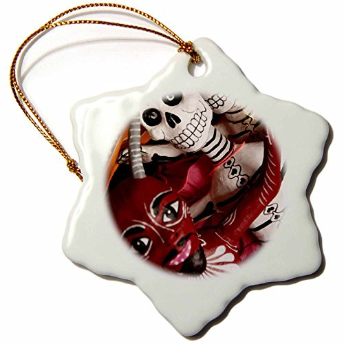 3dRose orn_92650_1 Day of The Dead skeletons, Santa Fe, New Mexico-US32 JMR0290-Julien McRoberts-Snowflake Ornament, Porcelain, 3-Inch 3dRose orn_92650_1 Day of The Dead skeletons, Santa Fe, New Mexico-US32 JMR0290-Julien McRoberts-Snowflake Ornament, Porcelain, 3-Inch