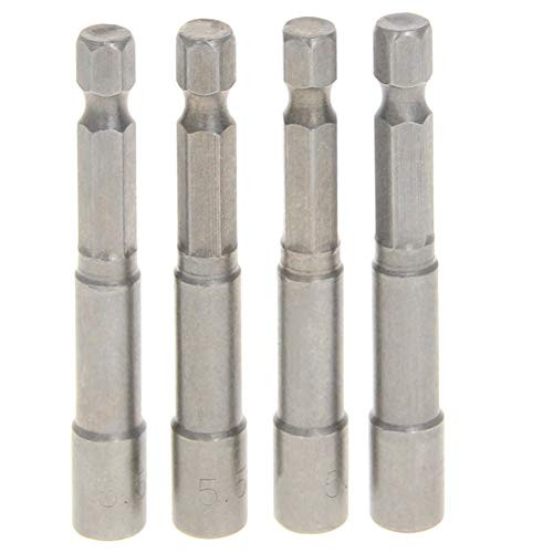 Utoolmart 14 QuickChange Hex Shank 55mm Magnetic Nut Setter Driver Drill Bit 65mm Length Metric 4pcs