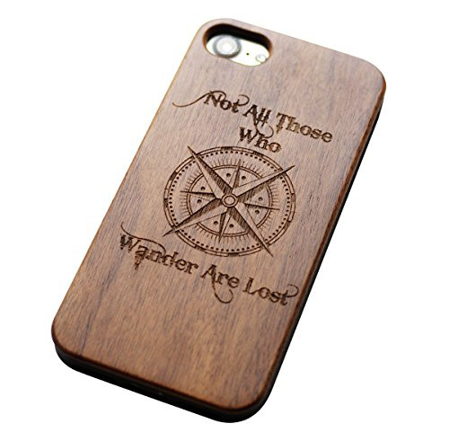 VIVIPOW Wood All Who Wander are Not Lost Phone Case Compatible iPhone 7 Case47 Inches All Who Wander are Not Lost with Compass Case Compatible iPhone 7 47 Inches