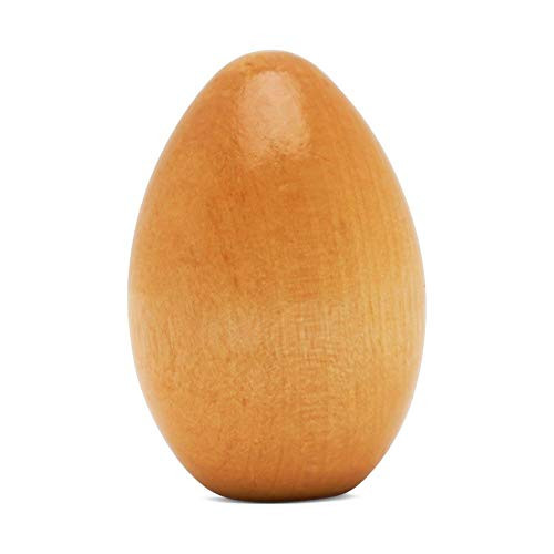 2 x 138 Inch Varnished Wooden Eggs Varnished Unpainted Wood Easter Craft Eggs and DisplayBag of 50 by Woodpeckers