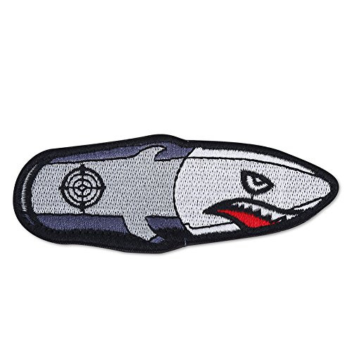 VGEBY Embroidered Arm Badge Morale Hook  Loop Patch for Bag OvercoatsLong Type Shark Missile