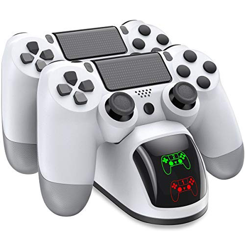 PS4 Controller Charger BEBONCOOL PS4 Charging Station for Playstation 4 PS4 Slim PS4 Pro Playstation 4 Controller Charger with Dual Controller Dock?PS4 Charger Stand for Wireless ControllerWhite