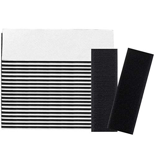 pengxiaomei 20 Pack Heavy Duty Hook and Loop Tape Strips with Adhesive Sticky Back Fastener Pads DoubleSide Mounting Tape Industrial Strength Interlocking Tape for Indoor OutdoorBlack4x12 Inch