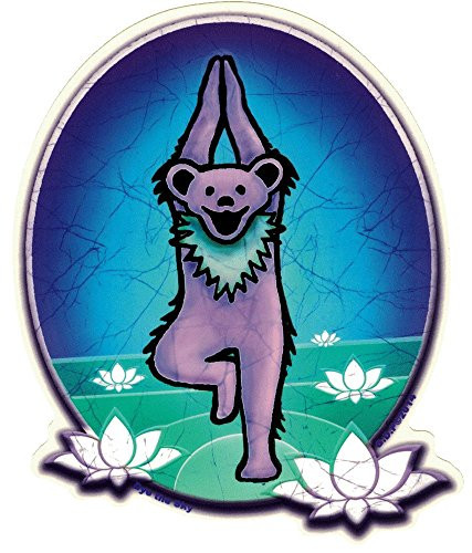 Dye the Sky Grateful Dead Dancing Bear as Yoga Bear  Window Sticker  Decal 475 X 6