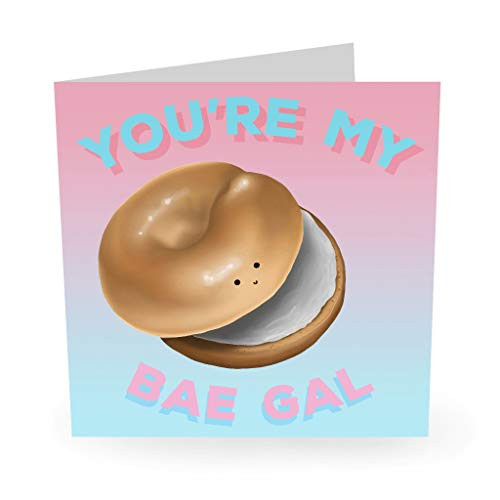 Central 23  Cute Anniversary Card  Youre My Bae Gal  For Wife Girlfriend Partner Spouse  Fun Stickers Included