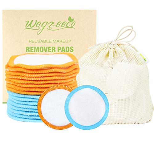 Cotton Rounds Reusable 16 Packs  Reusable Bamboo Makeup Remover Pads for face  Reusable Facial Pads Reusable Facial Cotton Rounds with Laundry Bag Bamboo Velour Graceful