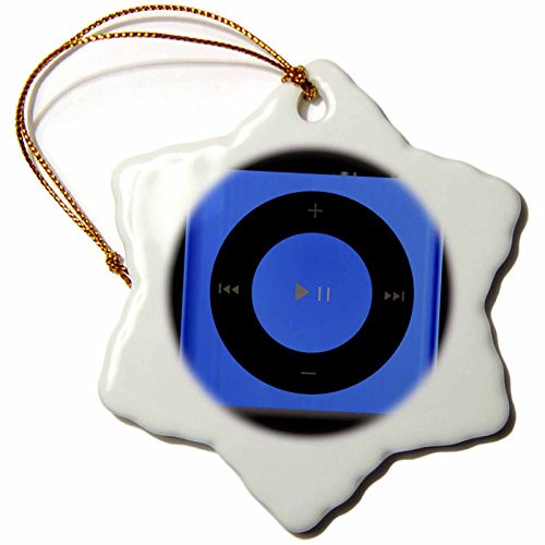 3dRose orn_38165_1 Blue and Black IPod Player Snowflake Porcelain Ornament, 3-Inch 3dRose orn_38165_1 Blue and Black IPod Player Snowflake Porcelain Ornament, 3-Inch