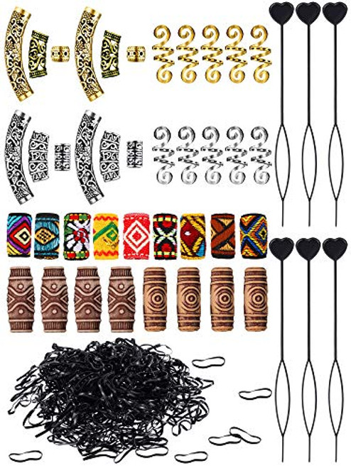 554 Pieces Dreadlocks Braiding Beads Metal Cuffs Tubes Hair Coil Dreadlocks Norse Viking Beads Hair Jewelry for Braiding Hair Accessories Various Styles 554 Pieces Dreadlocks Braiding Beads Metal Cuffs Tubes Hair Coil Dreadlocks Norse Viking Beads Hair Jewelry for Braiding Hair Accessories Various Styles