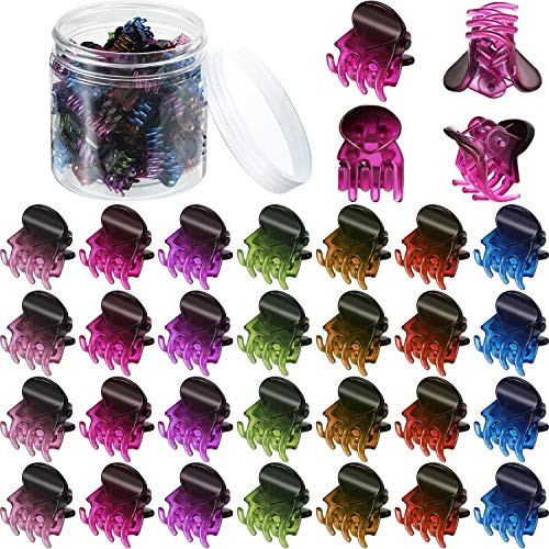 100 Pieces Mini Hair Claw Clips Plastic Hair Claws Pins Clamps with a Box Small Hair Jaw Clips for Girls and Women Multicolor 100 Pieces Mini Hair Claw Clips Plastic Hair Claws Pins Clamps with a Box Small Hair Jaw Clips for Girls and Women Multicolor