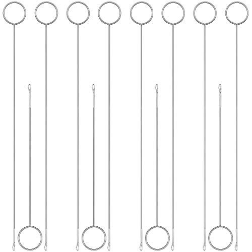 Sewing Loop Turner Hook Stainless Steel Loop Turner with Latch for Fabric Tube Straps Belts Strips DIY Face Cover Accessories 2 Sizes Long and Short 12 Pieces