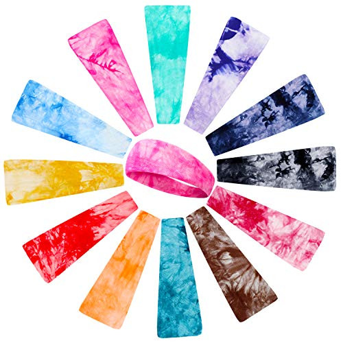 12 Pieces Tie Dye Headband Tie Cotton Stretchable Headbands Elastic Yoga Sports Hairband for Teens Girls Women Adults 12 Pieces Tie Dye Headband Tie Cotton Stretchable Headbands Elastic Yoga Sports Hairband for Teens Girls Women Adults