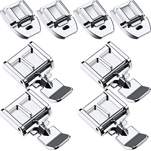 8 Pieces Zipper Presser Foot Invisible Zipper Foot Set Sewing Machine Presser Foot for Most Low Shank SnapOn Sewing Machine Compatible with Singe Brother