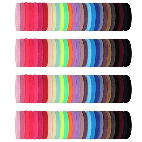 200 Pieces Seamless Cotton Hair Ties Thick Elastic Hair Bands Soft Stretchy Ponytail Holders for Women Girls MultiColor 200 Pieces Seamless Cotton Hair Ties Thick Elastic Hair Bands Soft Stretchy Ponytail Holders for Women Girls MultiColor