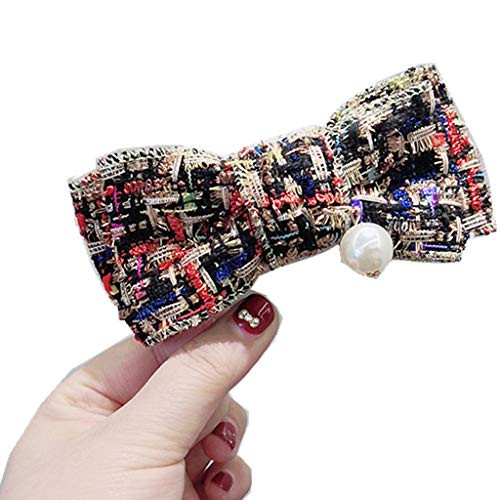 LYDZTION Pearl Hair Clip Bow Hairpin Large Hair Clip Elegant French Barrettes Hair Clasps Accessories WomenBlack LYDZTION Pearl Hair Clip Bow Hairpin Large Hair Clip Elegant French Barrettes Hair Clasps Accessories WomenBlack