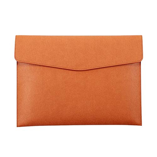 Enyuwlcm PU Leather A4 File Folder Document Holder Waterproof Portfolio Envelope Folder Case with Snap Closure Brown
