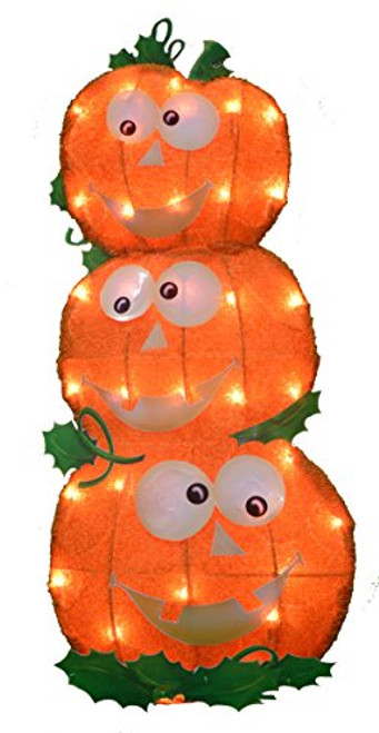ProductWorks 24-Inch Pre-Lit 2D Victoria Hutto Pumpkin Stack Yard Decoration, 35 Lights ProductWorks 24-Inch Pre-Lit 2D Victoria Hutto Pumpkin Stack Yard Decoration, 35 Lights