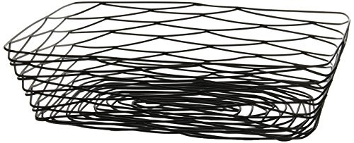 TableCraft Products BK17212 Basket, Rectangle, 12" x 9" x 3.5", Black Metal
