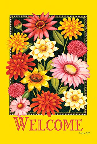 Toland Home Garden Yellow Welcome Bouquet 28 x 40 Inch Decorative Spring Summer Flower Double Sided House Flag