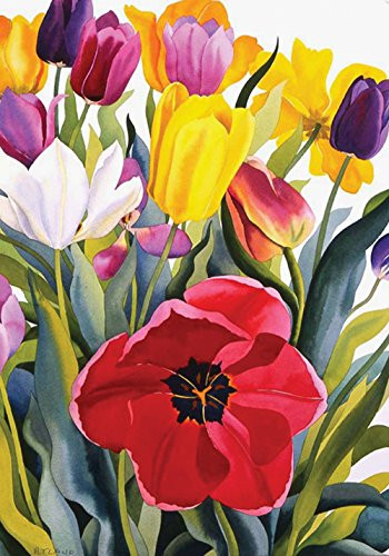 Toland Home Garden Tulip Garden 28 x 40 Inch Decorative Colorful Spring Summer Flower Floral House Flag